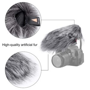 comica CVM-MF2 Outdoor Microphone Furry Windscreen Muff Professional Wind Cover Compatible with CVM-V30 LITE Shotgun Video Microphone