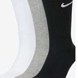 Nike Unisex Everyday Lightweight Crew Training Socks (3 Pair) (Multi-Color, L)