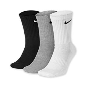 Nike Unisex Everyday Lightweight Crew Training Socks (3 Pair) (Multi-Color, L)