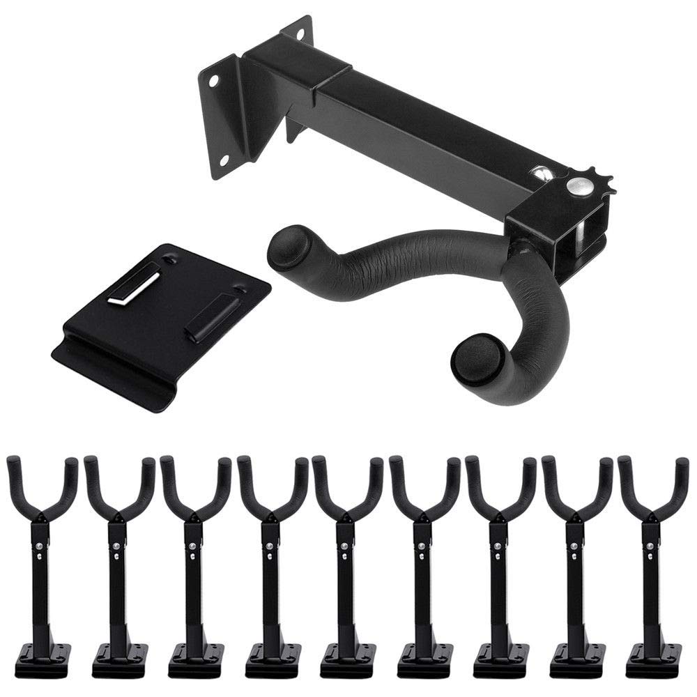 BULLETSHAKER Guitar Hanger Wall Mount Hook Stand 180° Adjustable w/Slat Wall Adapter 10pcs