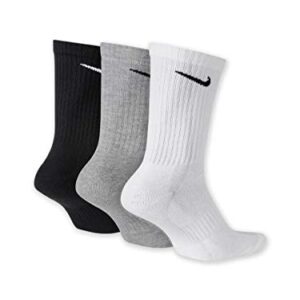 Nike Unisex Everyday Lightweight Crew Training Socks (3 Pair) (Multi-Color, L)