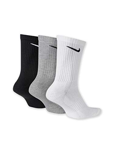 Nike Unisex Everyday Lightweight Crew Training Socks (3 Pair) (Multi-Color, L)