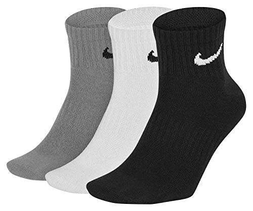 Nike Unisex Everyday Lightweight Crew Training Socks (3 Pair) (Multi-Color, L)