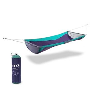 eno, eagles nest outfitters skyloft hammock with flat and recline mode, seafoam/navy