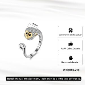 Ginger Lyne Collection Cute Monkey Wrap Sterling Silver Ring CZ Two Tone