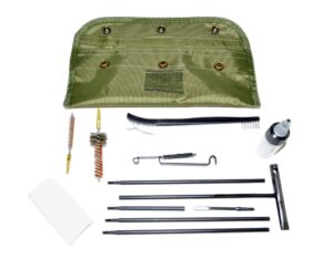 sniper grunt .22 gun cleaning jags brush kits brass case gun cleaning tool kit, 10-piece complete rifle cleaning kit in heavy duty carry case.