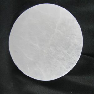 CircuitOffice 4" Selenite Plate Circle, Cleanse and Charge Crystals Or Gemstones, for Healing, Metaphysical, Meditation, Wicca, Decoration or Gift