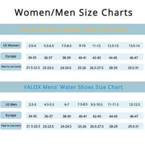 YALOX Water Shoes Women's Men's Outdoor Beach Swimming Aqua Socks Quick-Dry Barefoot Shoes Surfing Yoga Pool Exercise(Color,38/39EU)