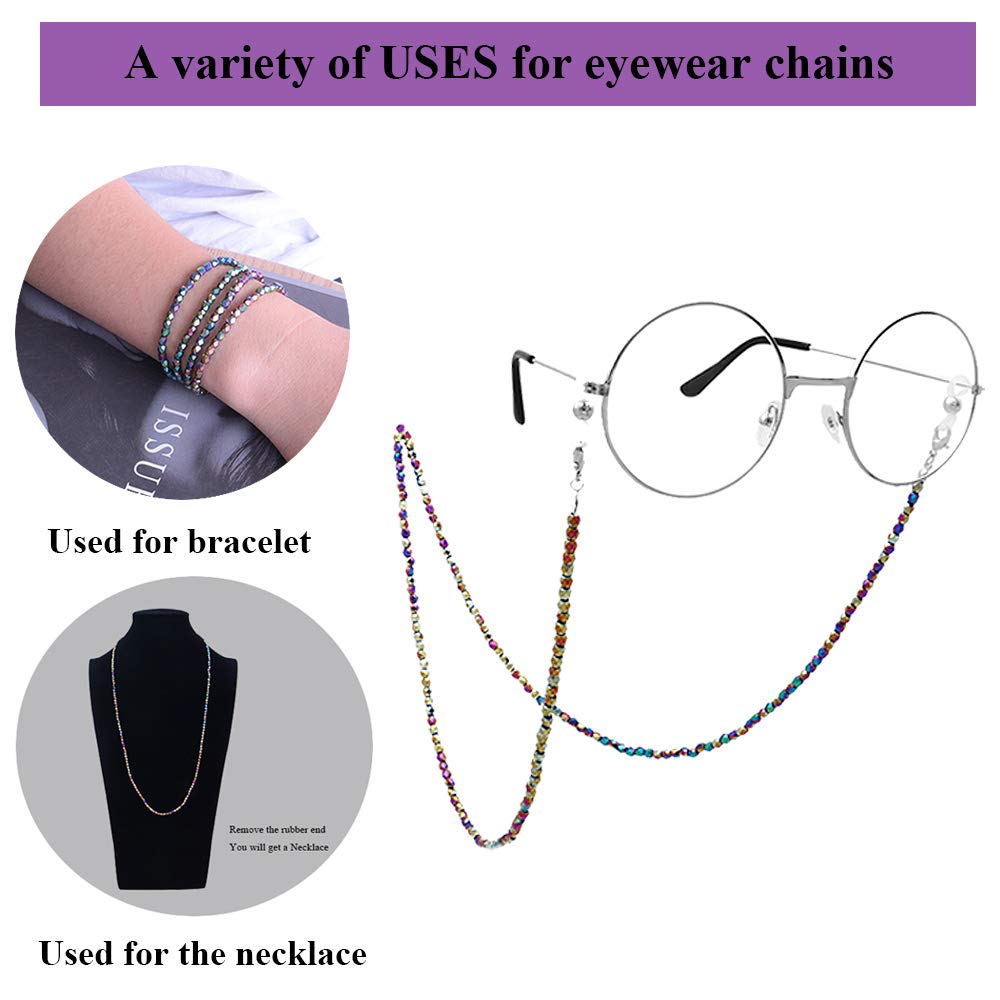 KAI Top Eyeglass Chain Sunglasses Chain Strap Holder Cord Fashion Glass Bead Mask Lanyard Face Mask Chain for Women Men