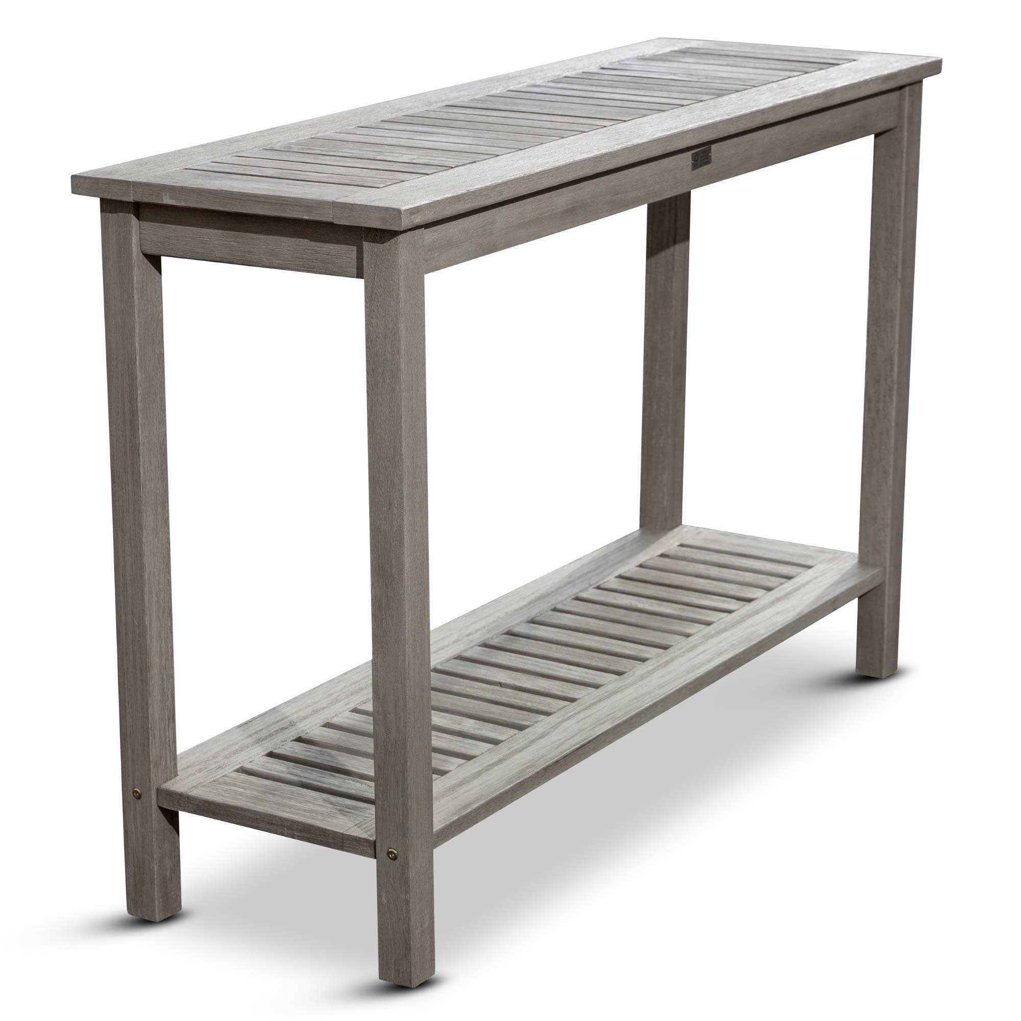 DTY Outdoor Living Longs Peak Eucalyptus Console Table, Driftwood Gray