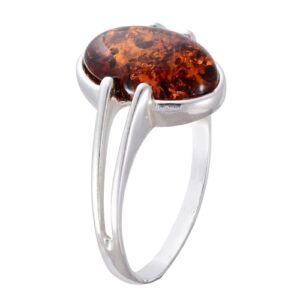 holidaygiftshops sterling silver and baltic honey amber adult ring federica- size 7.5