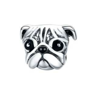 love dog charm 925 sterling silver french bulldog charm puppy pet dog animal charms for dog lovers (love dog - pug)