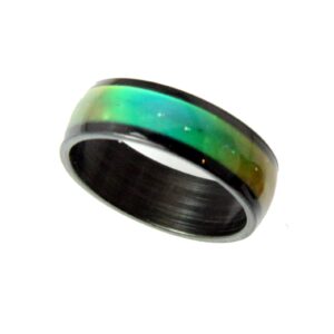 The Quiet Witness S14 Black Stainless Steel 8mm Wide Mood Ring Endless Band Color Changing 1970's Excellent Quality (10)