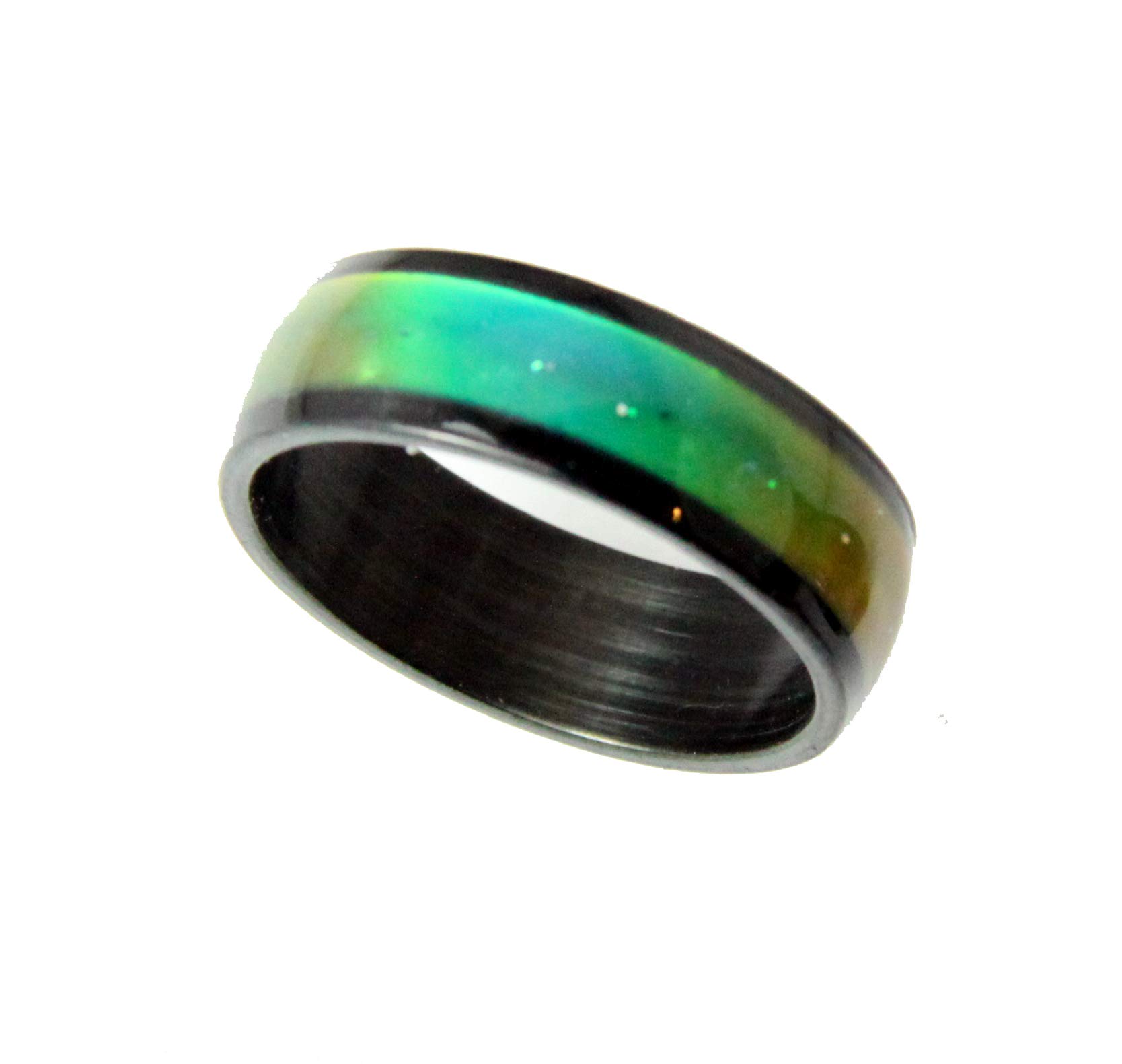 The Quiet Witness S14 Black Stainless Steel 8mm Wide Mood Ring Endless Band Color Changing 1970's Excellent Quality (10)