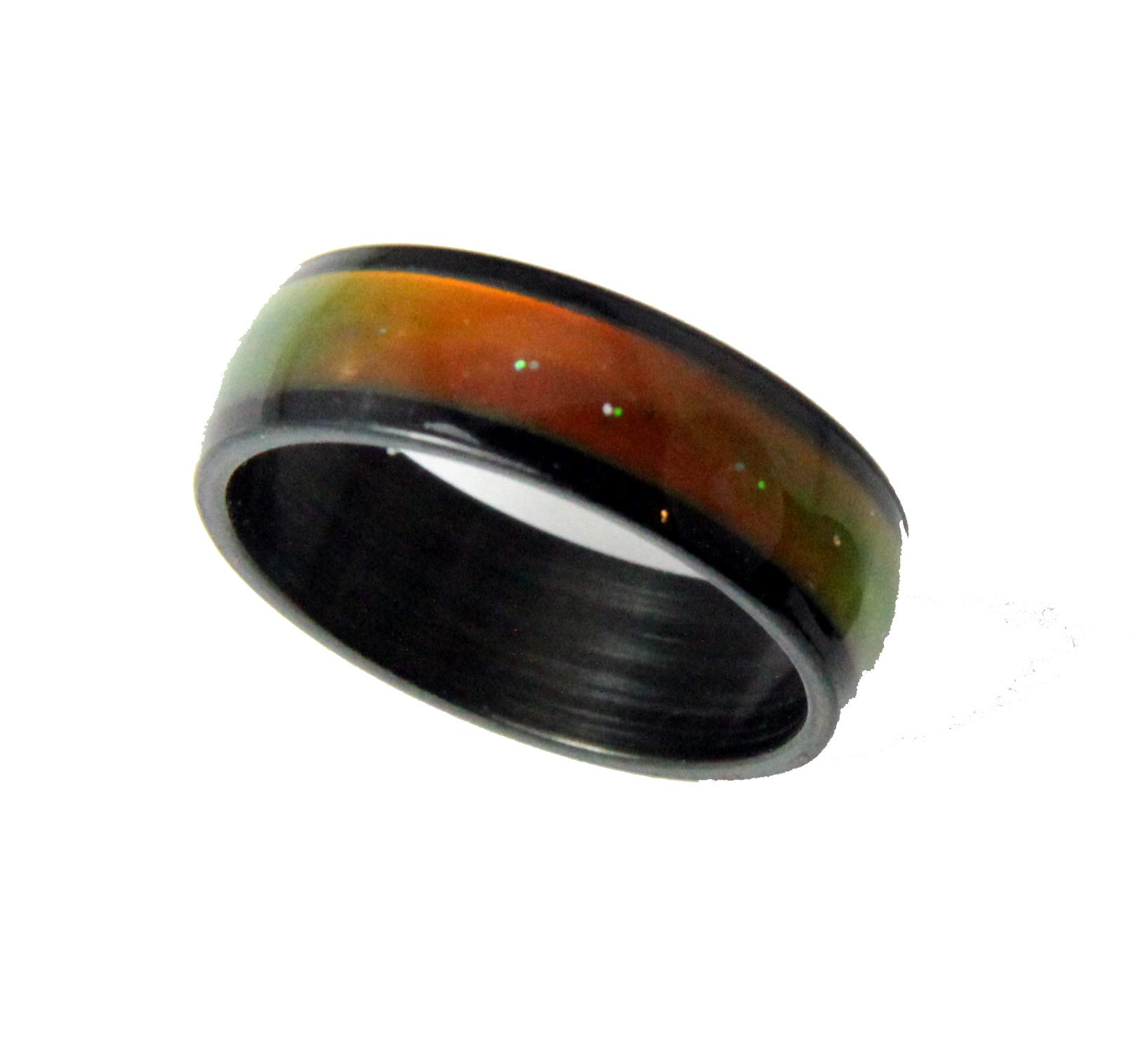 The Quiet Witness S14 Black Stainless Steel 8mm Wide Mood Ring Endless Band Color Changing 1970's Excellent Quality (10)