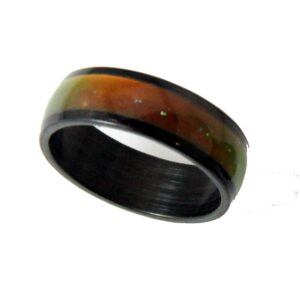 The Quiet Witness S14 Black Stainless Steel 8mm Wide Mood Ring Endless Band Color Changing 1970's Excellent Quality (10)