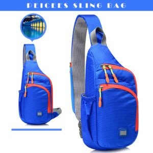 Peicees Small Sling Backpack Waterproof Unisex Shoulder Bag Chest Crossbody Daypack