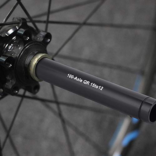 Dilwe Bike Skewer Adapter, 15mm to 12mm Aluminium Alloy Thru Axle Skewer Adapter Quick Release Adapter for Road Bike, Mountain Bike(Black)