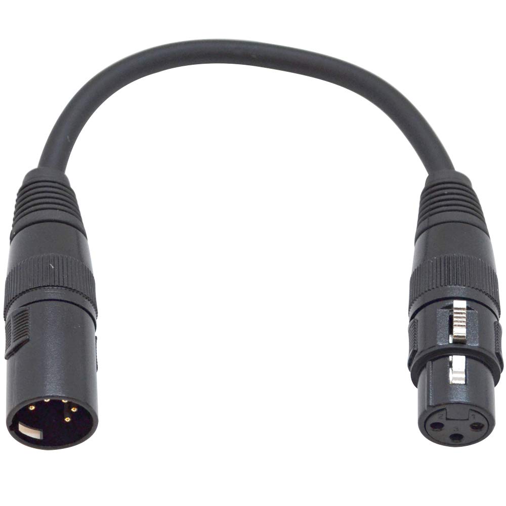 Seismic Audio - SAPT516-6 Inch 3 Pin XLR Female to 5 Pin XLR Male DMX Turnaround Adapter Cable for PA DJ Equipment - XLR3F to XLR5M