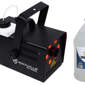 Rockville R1200L LED DMX Fog Machine Fogger+Remote+Gallon of Chauvet Fluid Juice