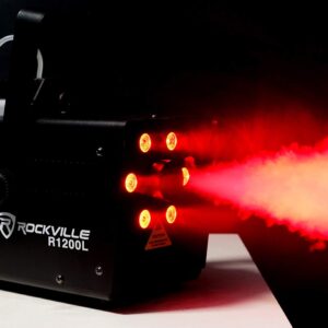 Rockville R1200L LED DMX Fog Machine Fogger+Remote+Gallon of Chauvet Fluid Juice