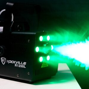 Rockville R1200L LED DMX Fog Machine Fogger+Remote+Gallon of Chauvet Fluid Juice