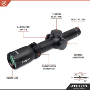 Athlon Optics Midas BTR GEN2 1-6x24 Riflescope - ATSR4 SFP IR MOA, Black