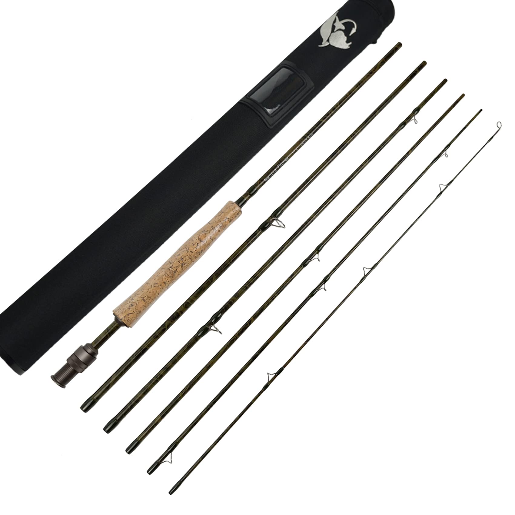 Z Aventik Economic 6 Pieces Travel Fly Fishing rods 8’9” LW4/5, 9'1’’ LW5/6, 10’3” LW2/3, Three Fashion Colors, Fast Action, Light Weight, Super Compact (Camo, 9'1'' LW5/6)