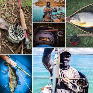 Z Aventik Economic 6 Pieces Travel Fly Fishing rods 8’9” LW4/5, 9'1’’ LW5/6, 10’3” LW2/3, Three Fashion Colors, Fast Action, Light Weight, Super Compact (Camo, 9'1'' LW5/6)