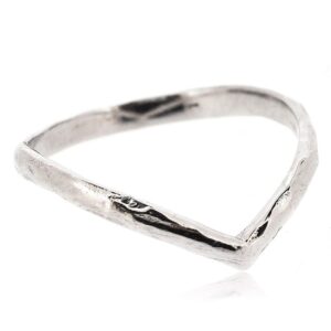 SOVATS Chevron Hammered Thumb Ring for Women 925 Sterling Silver Rhodium Plated - Simple, Stylish &Trendy Nickel Free Ring, Size 8