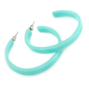 50mm Trendy Mint Acrylic/Plastic/Resin Hoop Earrings