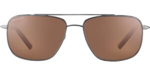 serengeti pilot 8799 classic metal spello, shiny gunmetal/dark chocolate brown mineral polarized drivers, one size