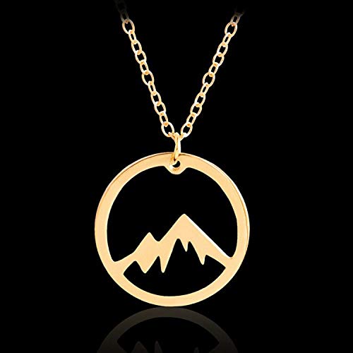 Hundred River Friendship Necklace with Meaning Compass Necklace Mountain Necklace with Message Card Gift Card (Mountain Necklace comass Necklace)