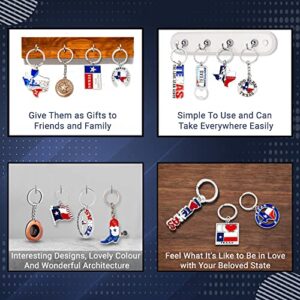 Texas Bundle Souvenir Metal Keychain 12 Pack-Texas Lone Star on Texas State Map, Don't Mess with Texas, I Love Texas, Longhorn, Texas Seal, Texas Bottle Opener, Texas Boot & More