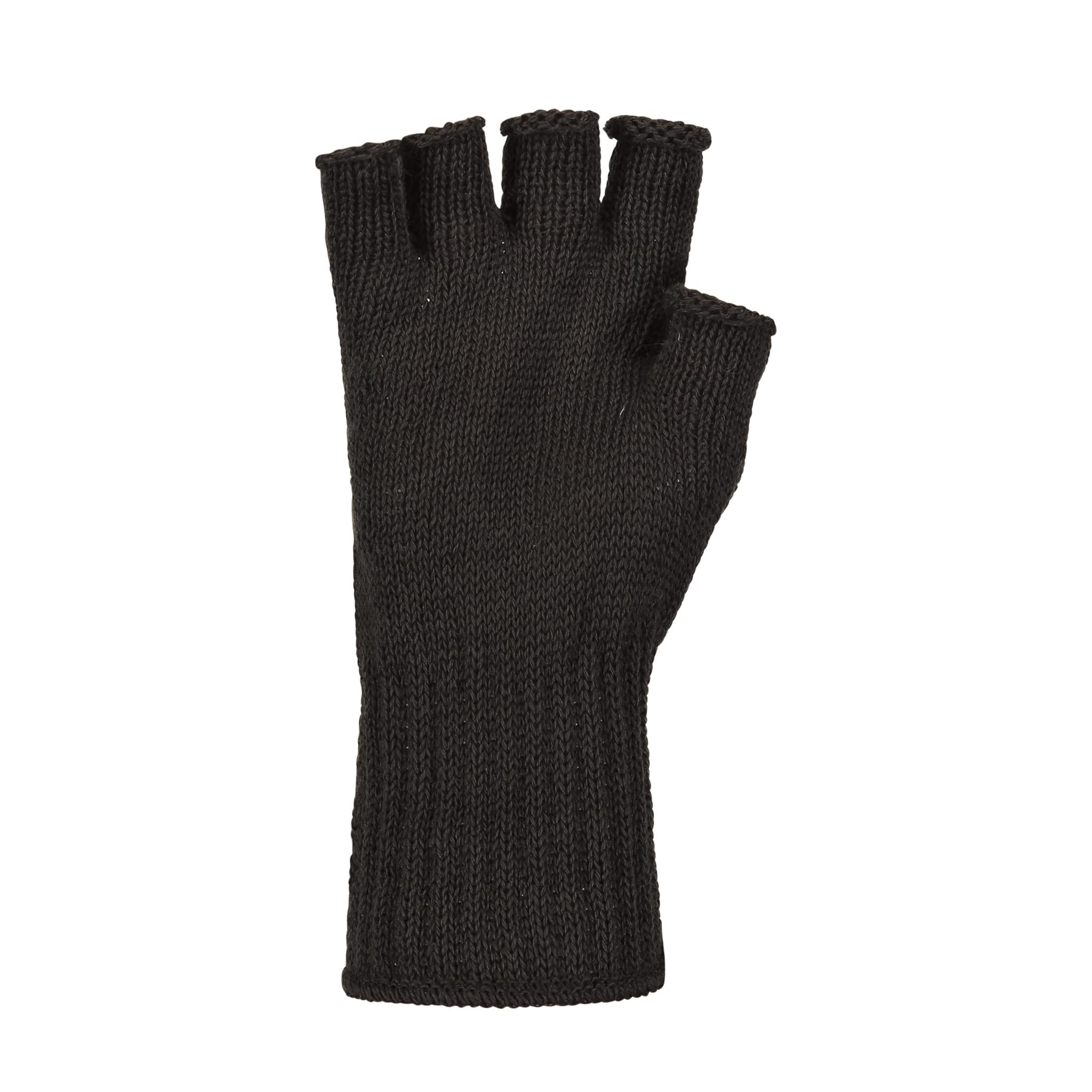 Mcguire Gear GI Wool Fingerless Gloves, Half Finger Outdoor Tactical Gloves, Hunting, Hiking, Cycling and Climbing Gloves (Black)