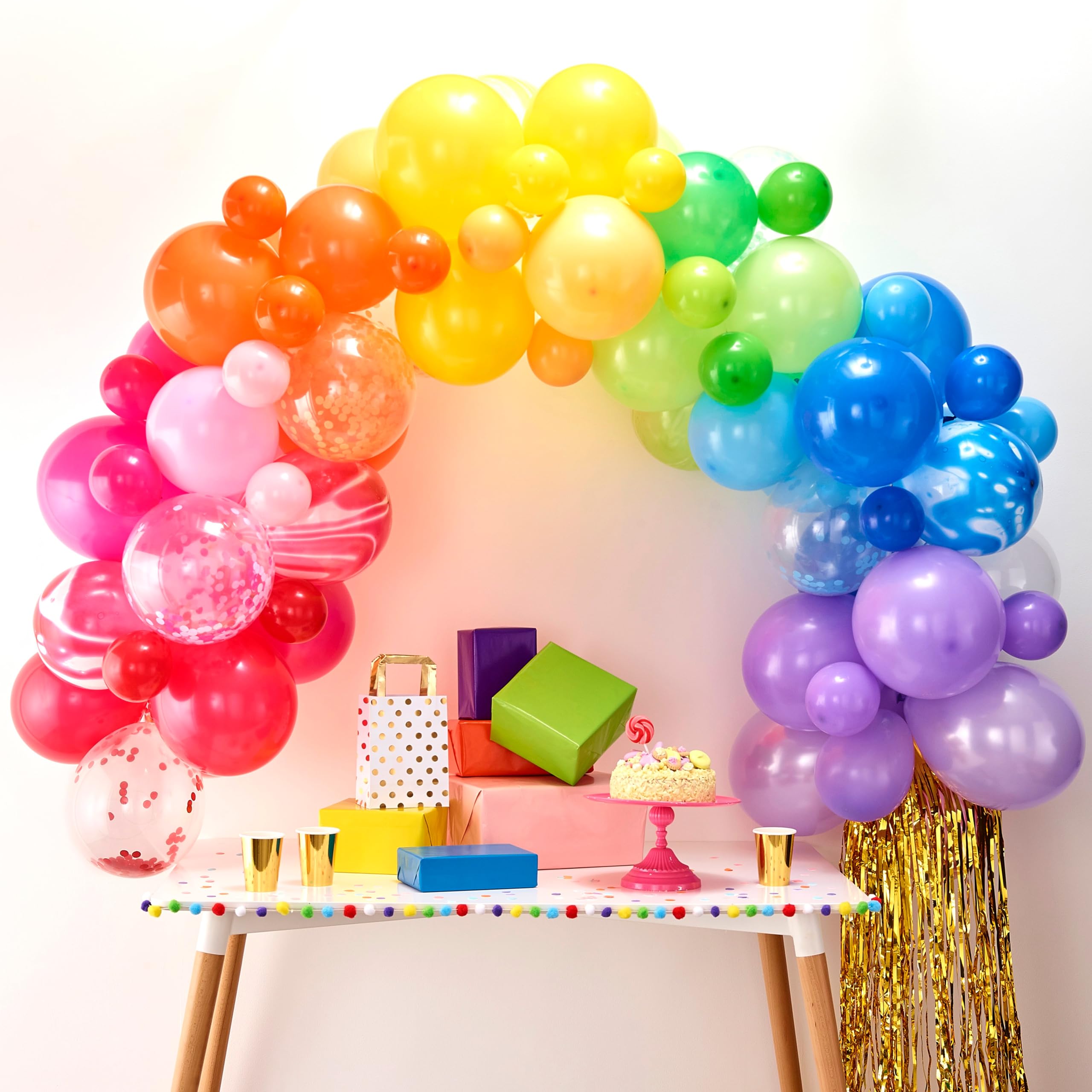 Ginger Ray Rainbow DIY Balloon Arch Kit Party Decorations 85 Assorted Pack