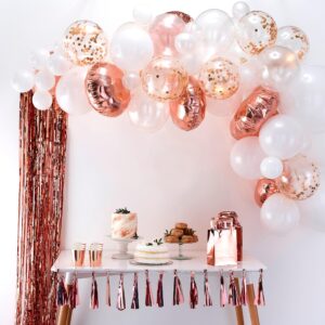 Ginger Ray Rose Gold DIY Balloon Arch Kit Party Decorations 70 Assorted Pack, 8 x 12 Inch