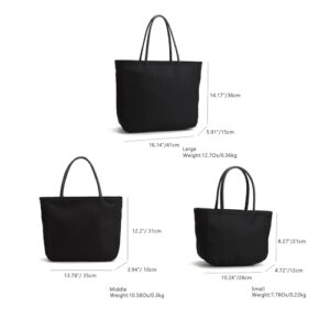 YONBEN Big Black Purse with Organizer and Zipper Lightweight and Waterproof Tote Bag with Compartment