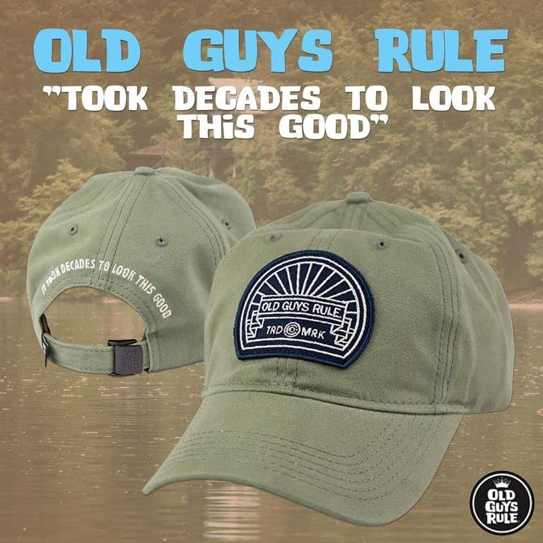 OLD GUYS RULE Men's Baseball Cap, Trademark It Took Decades to Look This Good - Gift for Dad, Grandpa, Husband, Father's Day, Birthday, Holiday - Classic Novelty Collector Hat (Military Green)