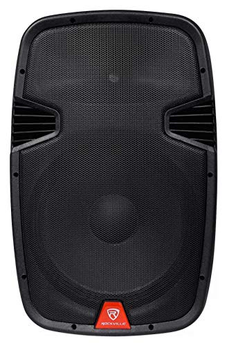 Rockville 15" Rechargable Powered 800W PA DJ Speaker, 2 Mics, Bluetooth (RAM15BT V2)