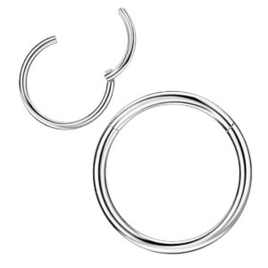 JOFUKIN 18 Gauge 8mm Hoop Nose Rings for Women Men Silver Nose Ring Hoop Surgical Steel Nose Hoop Hypoallergenic Body Piercing Rings for Septum Cartilage Helix Conch Rook Tragus Lobe Lip