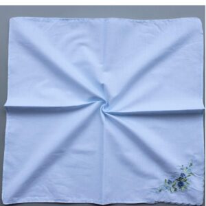 Women's Handkerchiefs 100% Cotton Rose Embroidery Hankies 17"