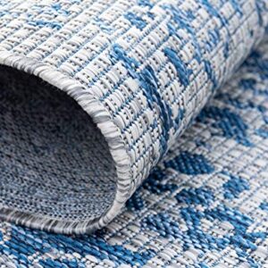 Unique Loom Outdoor Traditional Collection Area Rug - Timeworn (9' x 12' Rectangle, Blue/ Gray)