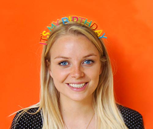 Talking Tables RAIN Rainbow 'It's My Birthday' Alloy Headband, One, Multicolor