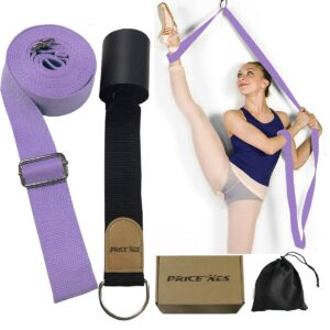 price xes door flexibility & stretching leg strap - great for ballet cheer dance gymnastics or any sport leg stretcher door flexibility trainer premium stretching equipment (light purple)