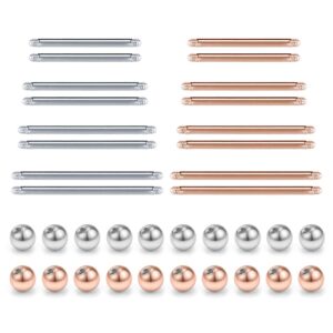 D.Bella 14G 12mm 14mm 16mm 18mm Replacement Balls Surgical Steel Straight Bar Body Piercing Jewelry Barbell Parts Bar Length