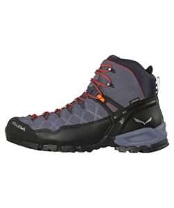 salewa men's ms alp trainer mid gtx trekking & hiking boots, ombre blue fluo orange, 10.5