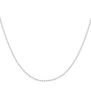 verona jewelers 925 sterling silver italian 1.5mm, 2mm silver bead ball chain necklace, sterling silver bead necklace, italian bead necklace, silver beaded necklace (18, 1.5mm)