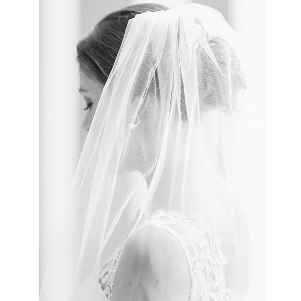 Olbye Women’s Wedding Veil 108 Inch Cathedral Veil Single Tier 1T Long Veils for Brides Soft Sheer Ivory Veil (Light Ivory)