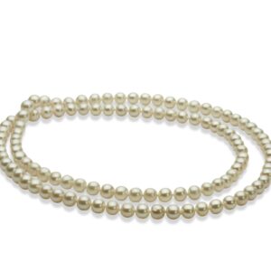 30 inches White 6-7mm AA Quality Freshwater Cultured Pearl Necklace for Women-30 in Length